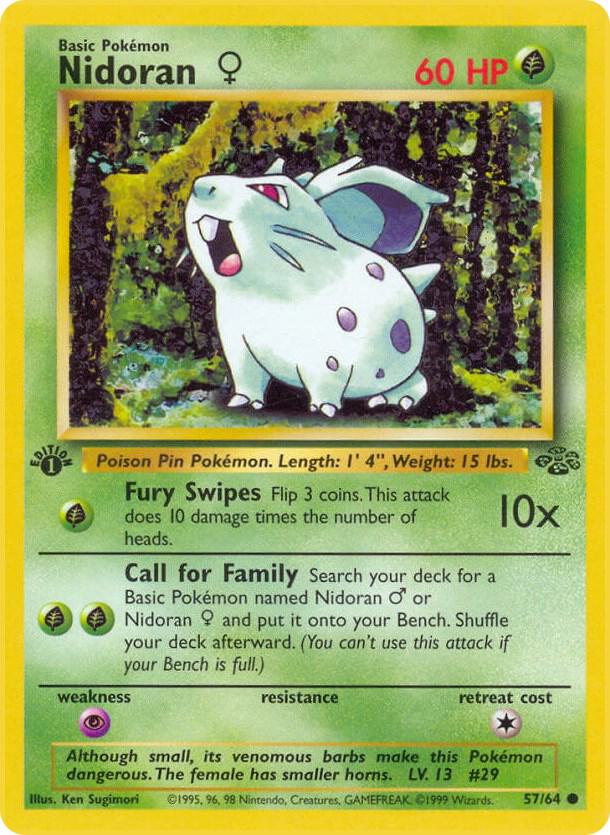 Nidoran F 57/64 (Jungle)  - 1st Edition