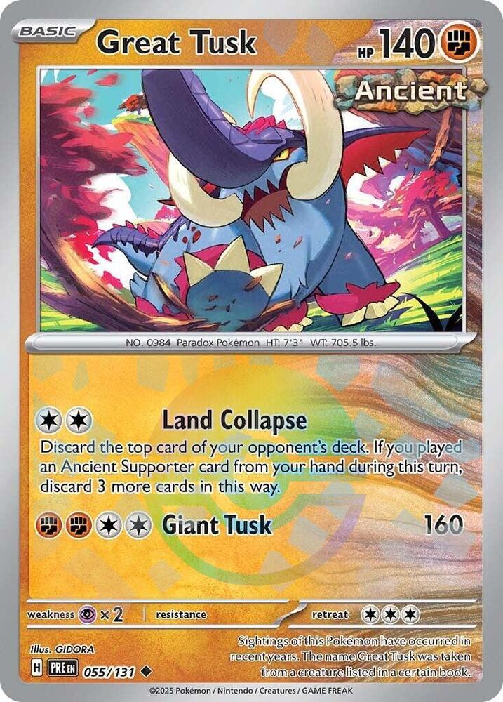 Great Tusk 055/131 (SV: Prismatic Evolutions)  - Poke Ball Holofoil