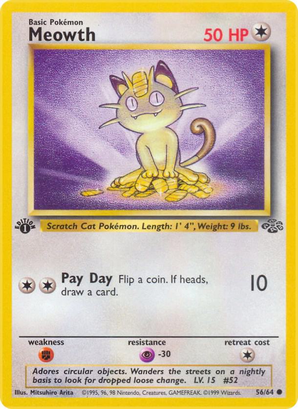 Meowth 56/64 (Jungle)  - 1st Edition