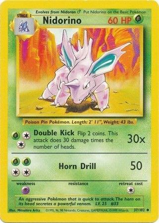 Nidorino 037/102 (Base Set)  - Unlimited Normal