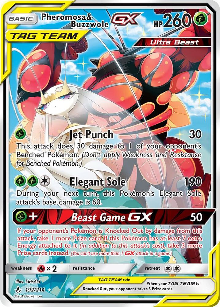 Pheromosa & Buzzwole GX 192/214 (SM - Unbroken Bonds)  - Holofoil