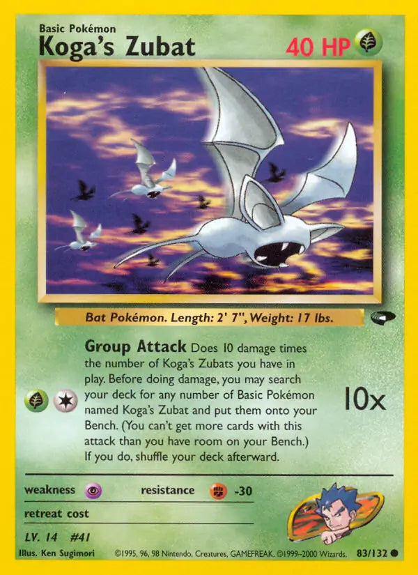 Koga's Zubat 083/132 (Gym Challenge)  - Unlimited