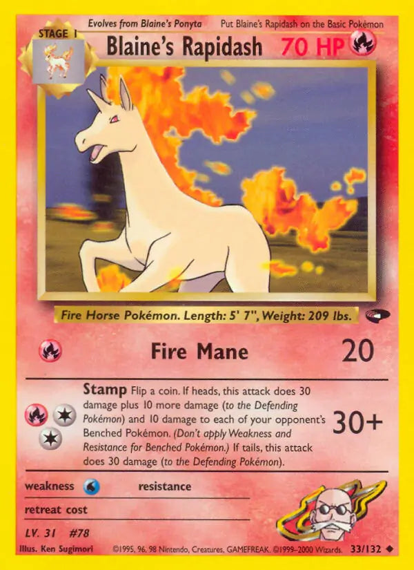 Blaine's Rapidash 033/132 (Gym Challenge)  - Unlimited