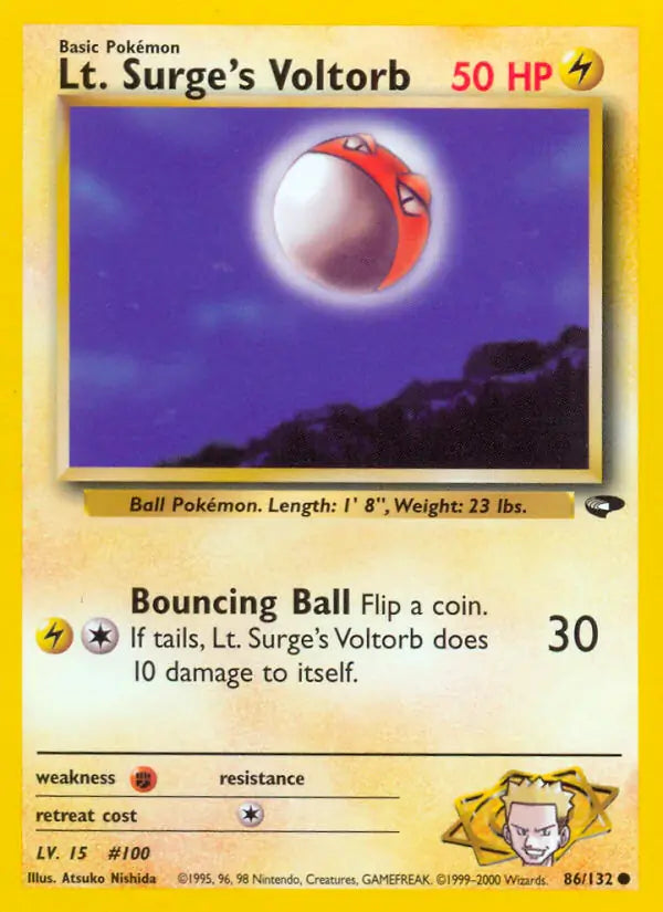 Lt. Surge's Voltorb 086/132 (Gym Challenge)  - Unlimited