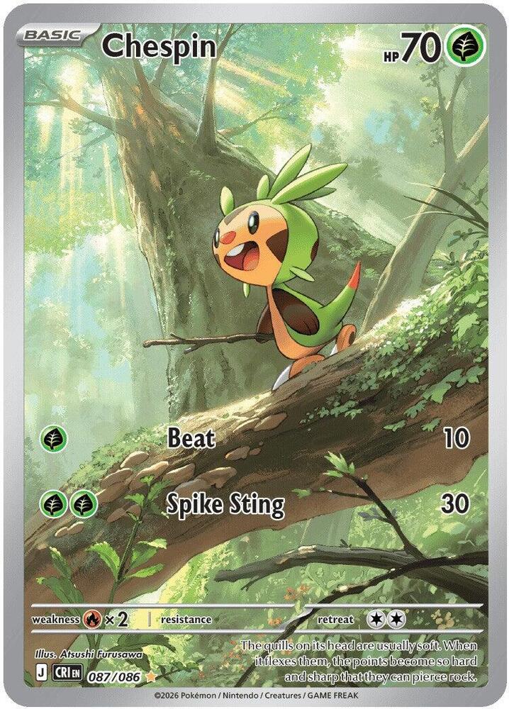 Chespin 087/086 (ME04: Chaos Rising)  - Holofoil