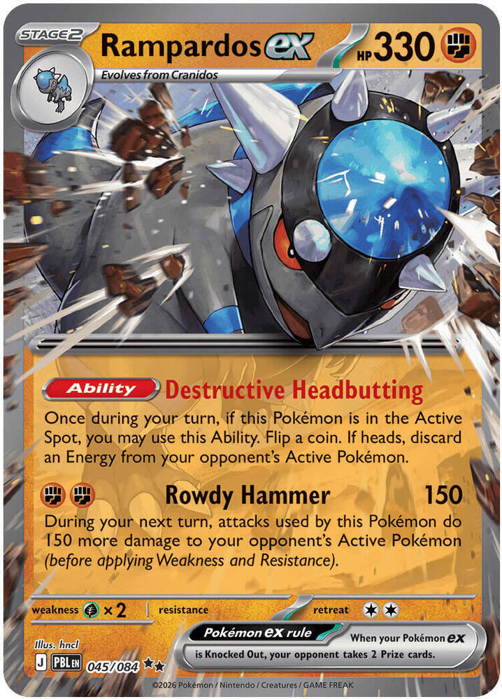 Rampardos ex 045/084 (ME05: Pitch Black)  - Holofoil