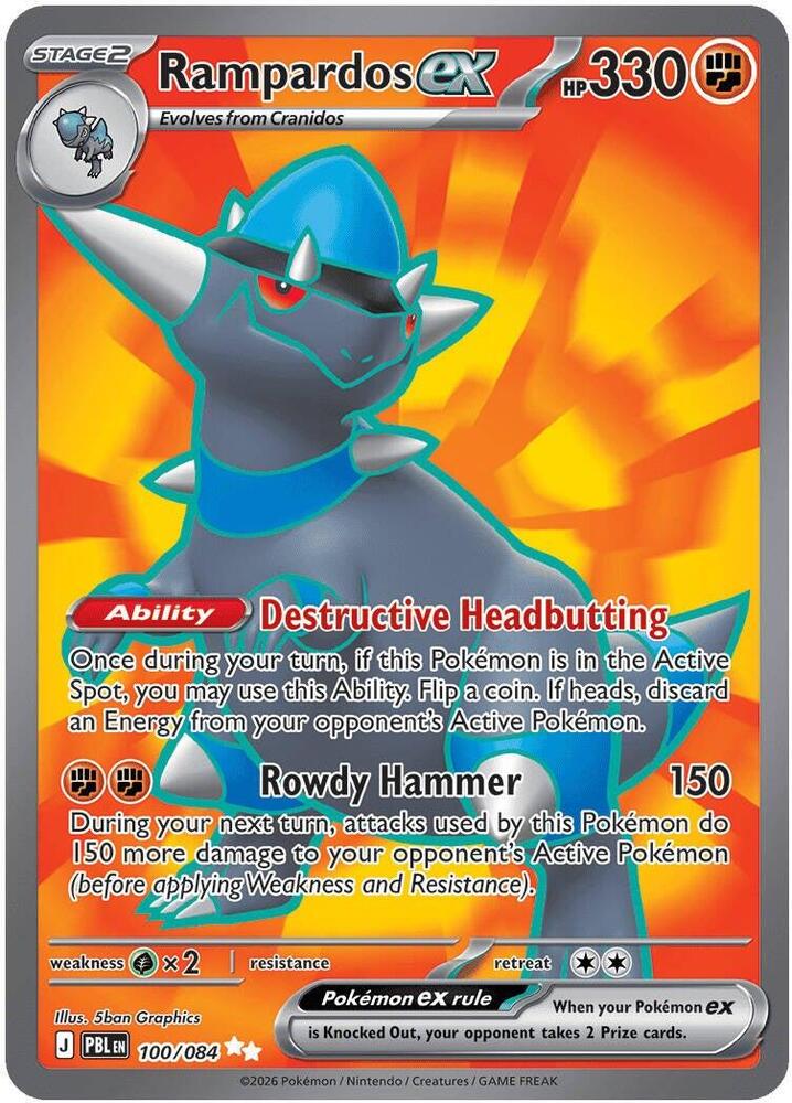 Rampardos ex 100/084 (ME05: Pitch Black)  - Holofoil