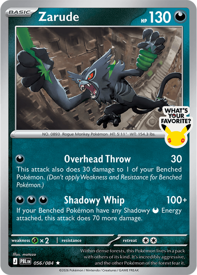 Zarude Whats Your Favorite Stamp 056/084 (Miscellaneous Cards & Products)  - Holofoil