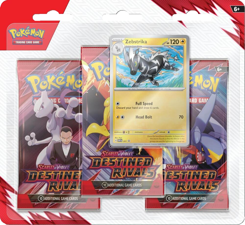 Destined Rivals 3 Pack Blister Zebstrika  (SV10: Destined Rivals) 