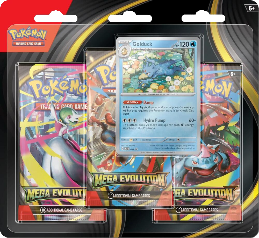Mega Evolution 3 Pack Blister Golduck