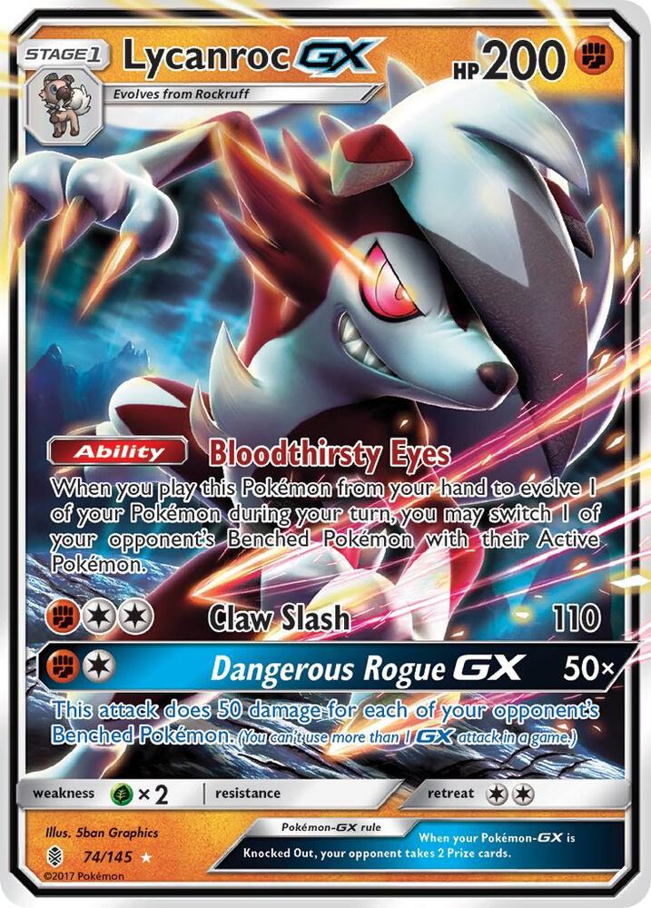 Lycanroc GX 74/145 (SM - Guardians Rising)  - Holofoil