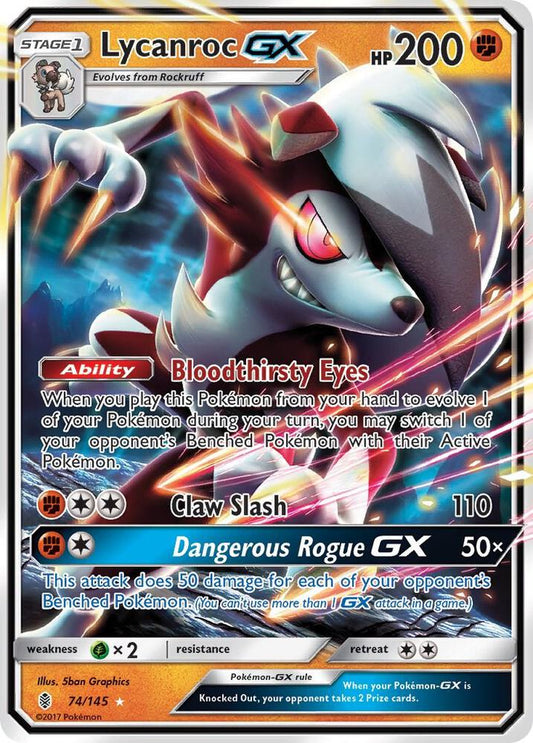 Lycanroc GX 74/145 (SM - Guardians Rising)  - Holofoil