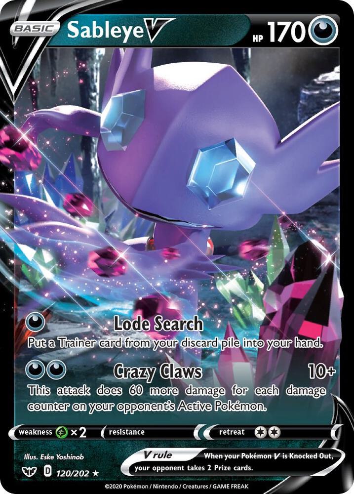 Sableye V 120/202 (SWSH01: Sword & Shield Base Set)  - Holofoil
