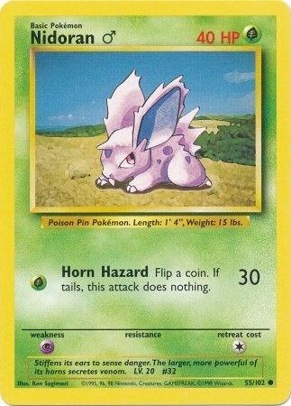 Nidoran M 055/102 (Base Set)  - Unlimited Normal
