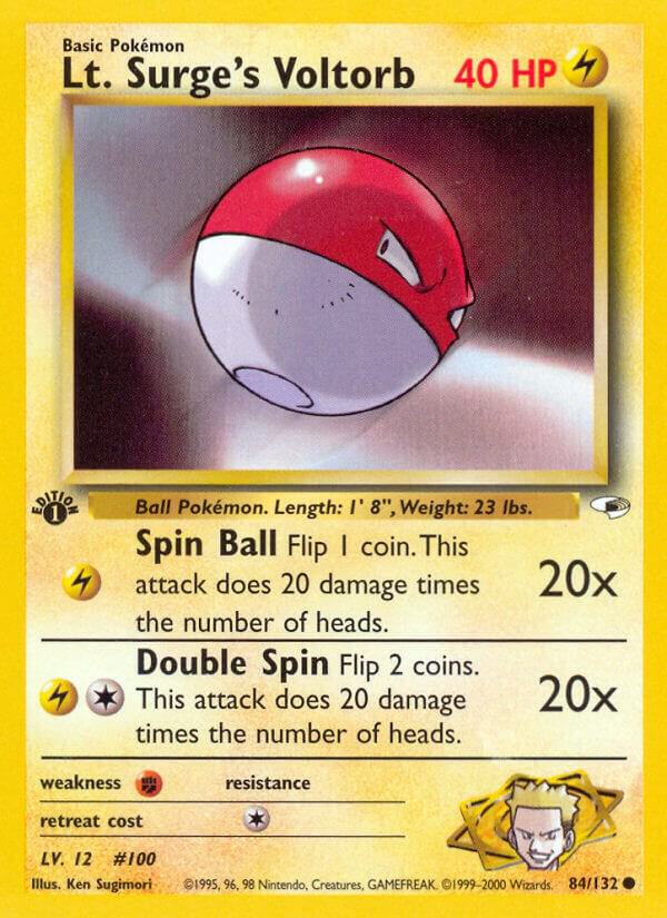 Lt. Surge's Voltorb 084/132 (Gym Heroes)  - 1st Edition