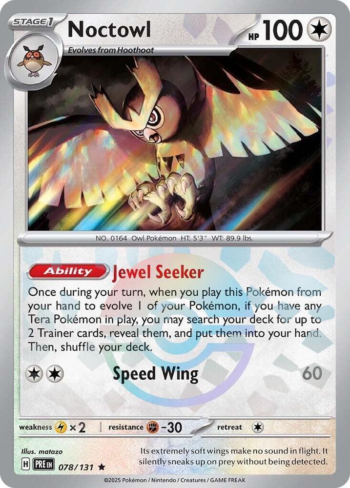 Noctowl 078/131 (SV: Prismatic Evolutions)  - Poke Ball Holofoil