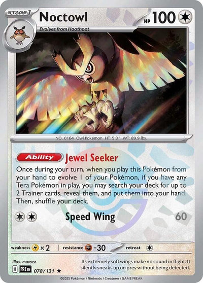Noctowl 078/131 (SV: Prismatic Evolutions)  - Poke Ball Holofoil