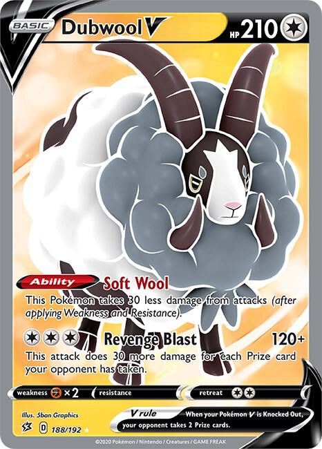 Dubwool V 188/192 (SWSH02: Rebel Clash)  - Holofoil