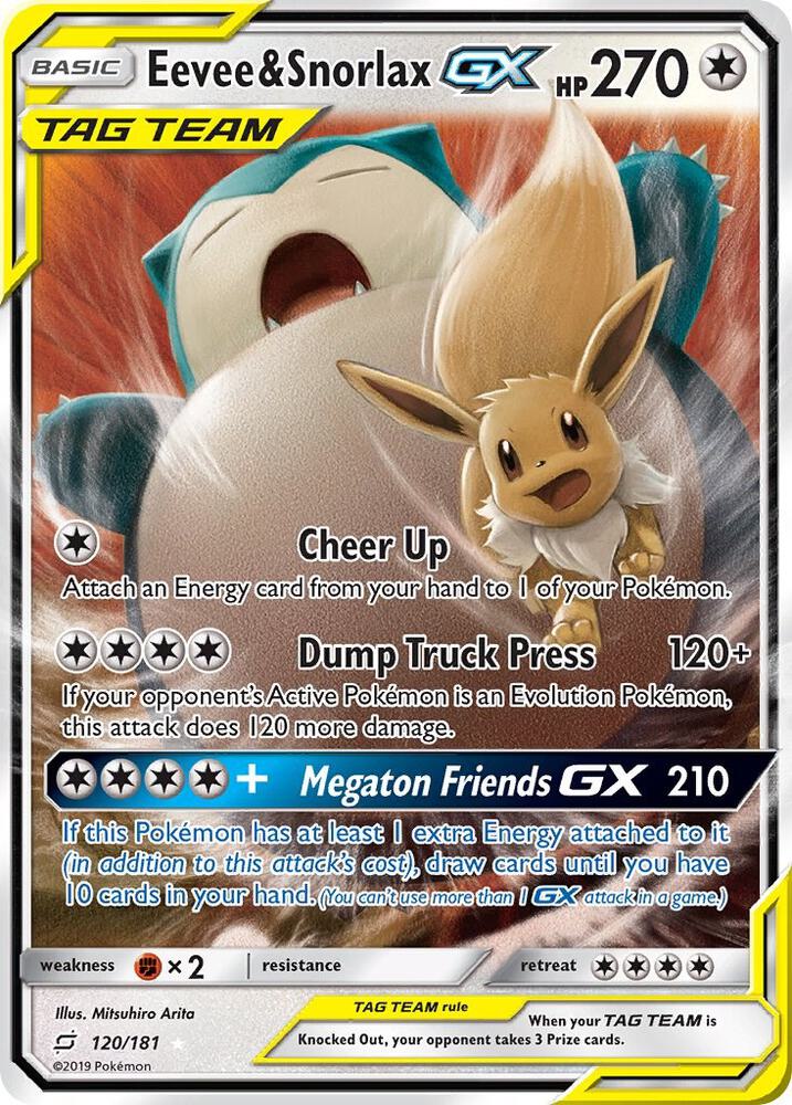 Eevee & Snorlax GX 120/181 (SM - Team Up)  - Holofoil
