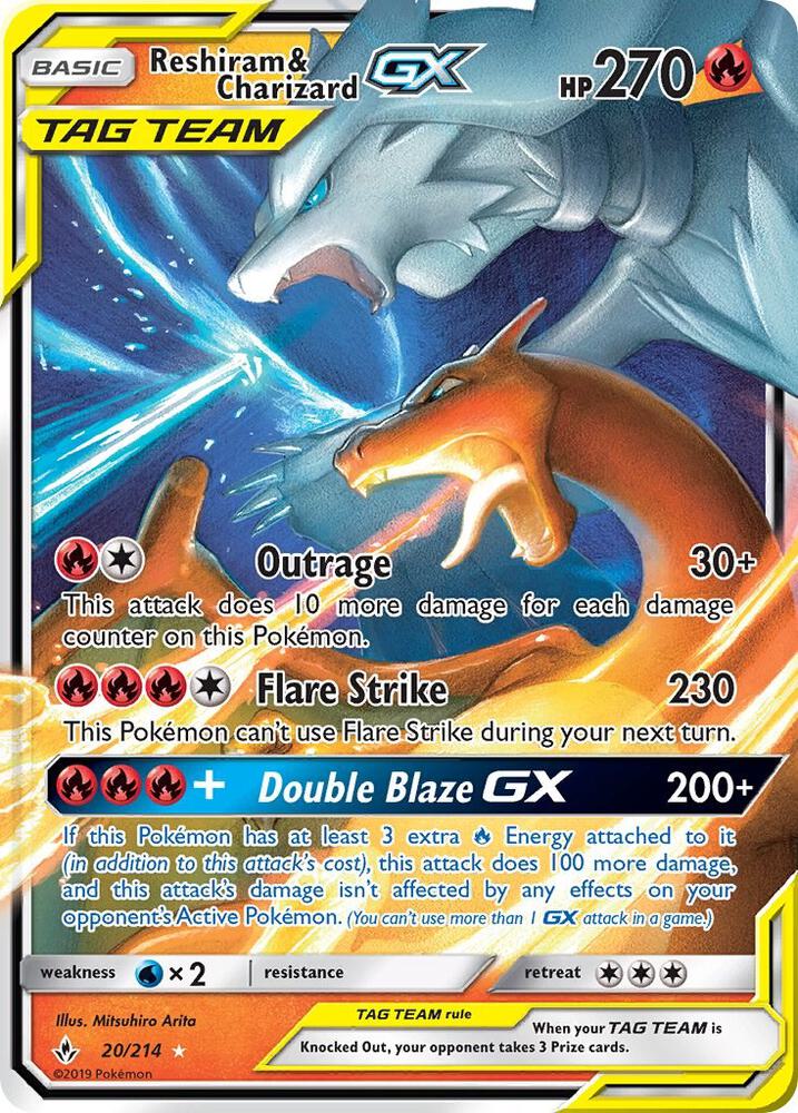 Reshiram & Charizard GX 20/214 (SM - Unbroken Bonds)  - Holofoil
