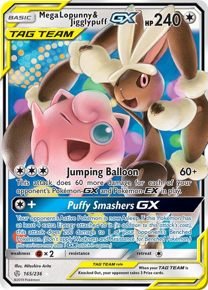 Mega Lopunny and Jigglypuff GX 165/236 (SM - Cosmic Eclipse)  - Holofoil