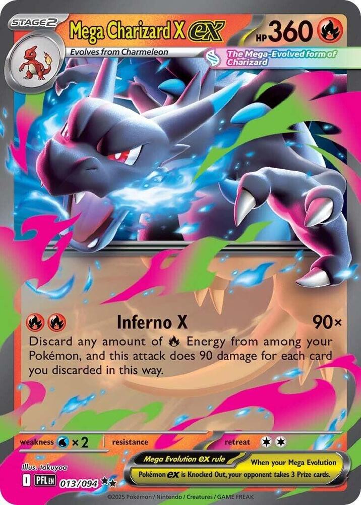 Mega Charizard X ex 013/094 (ME02: Phantasmal Flames)  - Holofoil
