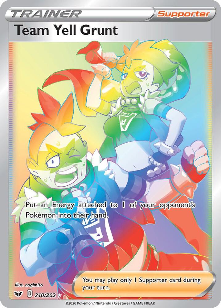 Team Yell Grunt Secret 210/202 (SWSH01: Sword & Shield Base Set)  - Holofoil