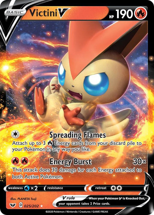 Victini V 025/202 (SWSH01: Sword & Shield Base Set)  - Holofoil