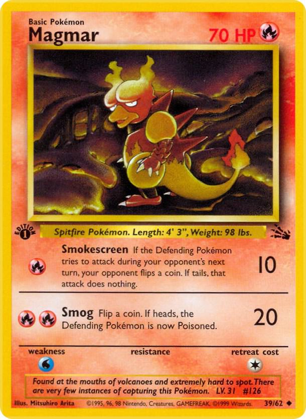 Magmar 39/62 (Fossil)  - 1st Edition