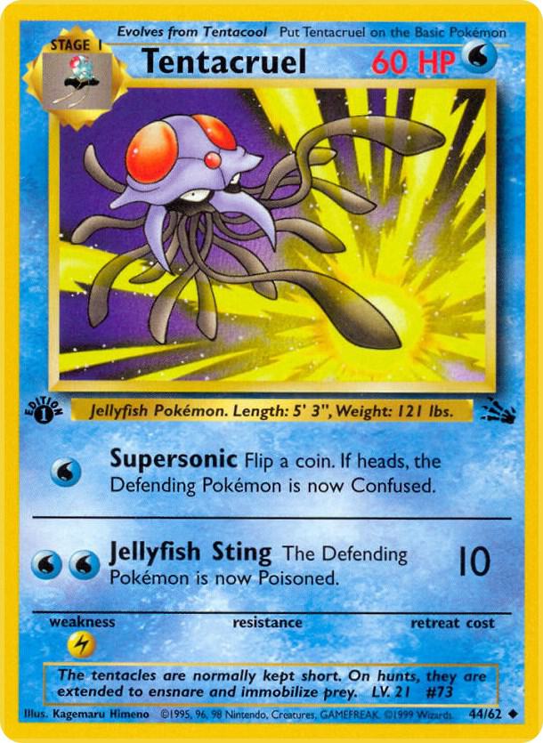 Tentacruel 44/62 (Fossil)  - 1st Edition