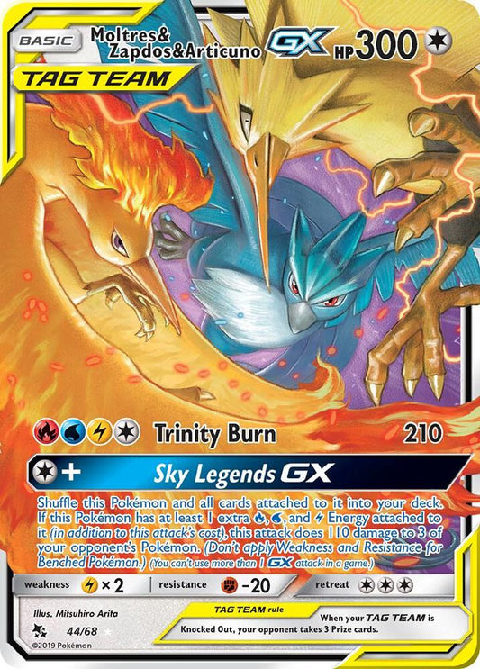 Moltres and Zapdos and Articuno GX 44/68 (Hidden Fates)  - Holofoil