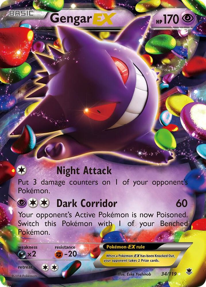 Gengar EX 34/119 (XY - Phantom Forces)  - Holofoil