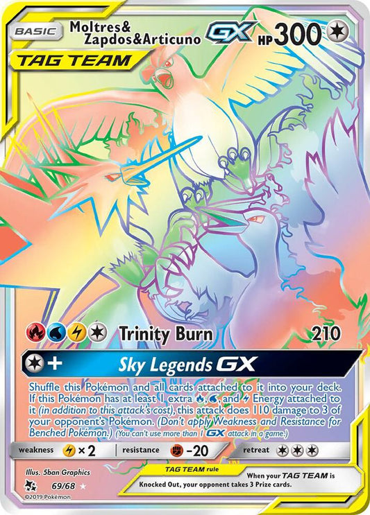 Moltres and Zapdos and Articuno GX Secret 69/68 (Hidden Fates)  - Holofoil