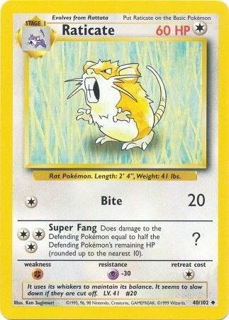Raticate 040/102 (Base Set)  - Unlimited Normal
