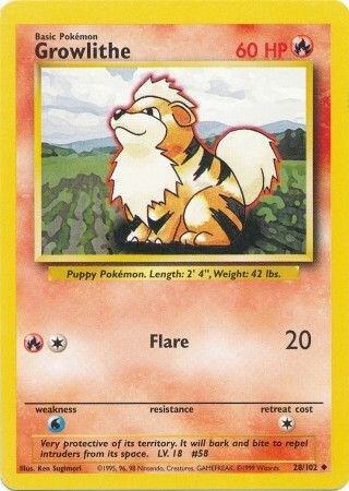 Growlithe 028/102 (Base Set)  - Unlimited Normal