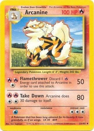 Arcanine 023/102 (Base Set)  - Unlimited Normal