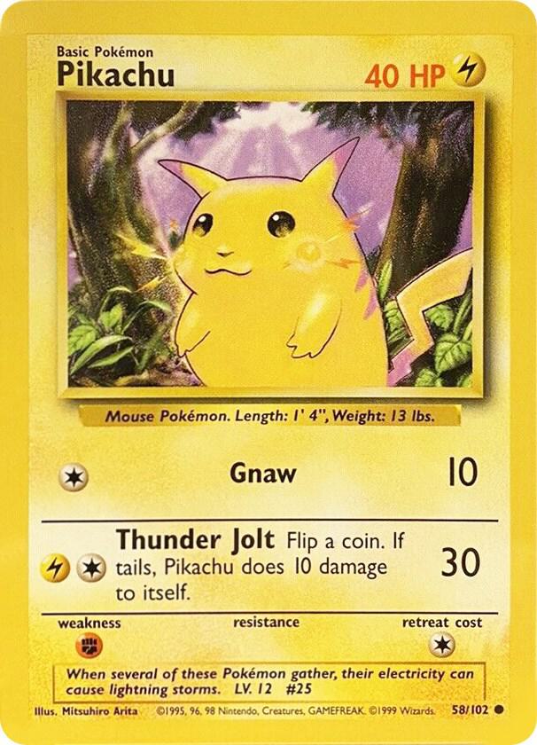 Pikachu 058/102 (Base Set)  - Unlimited Normal