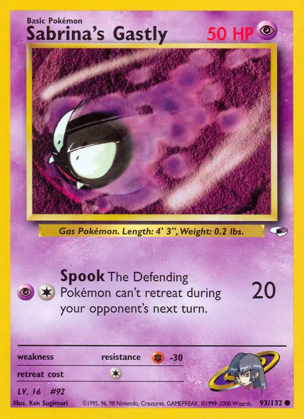 Sabrina's Gastly 093/132 (Gym Heroes)  - Unlimited