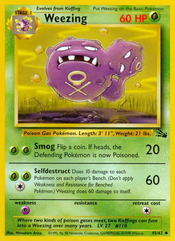 Weezing 45/62 (Fossil)  - Unlimited