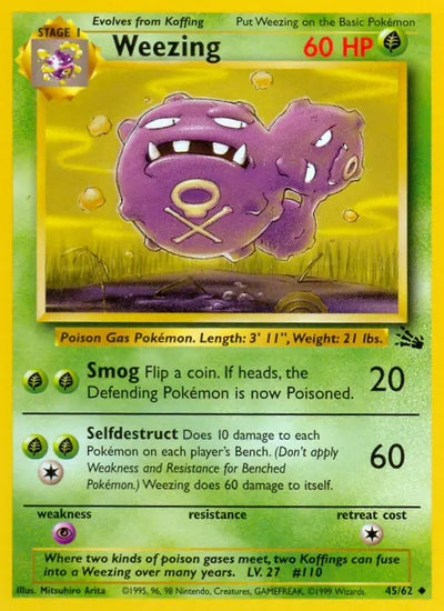 Weezing 45/62 (Fossil)  - Unlimited