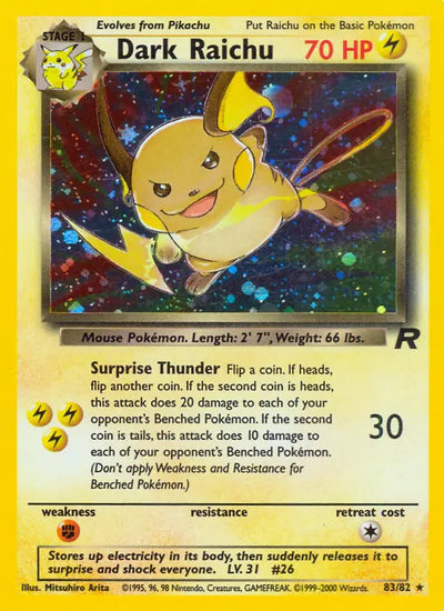 Dark Raichu 83/82 (Team Rocket)  - Unlimited Holofoil