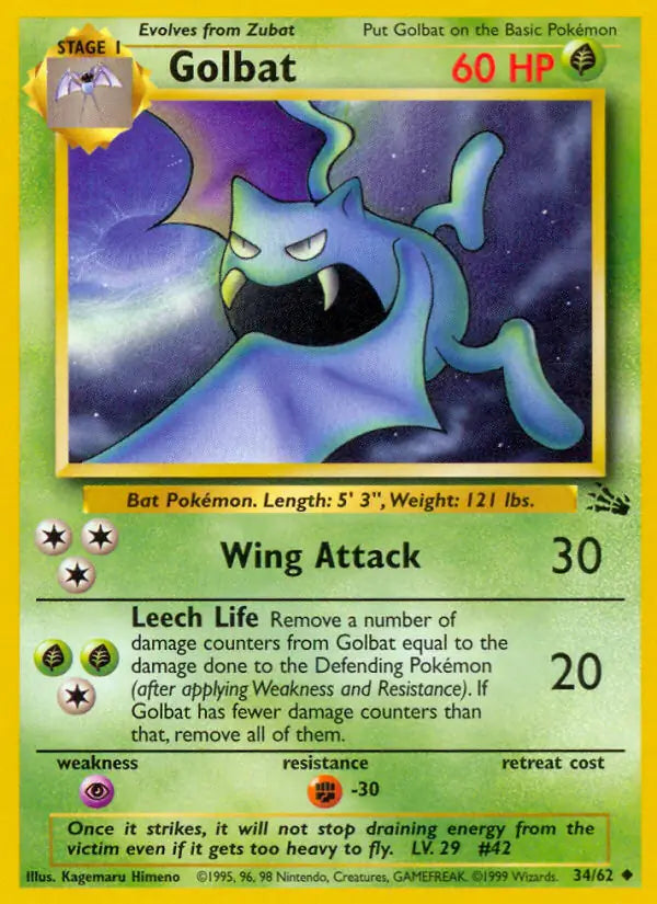 Golbat 34/62 (Fossil)  - Unlimited