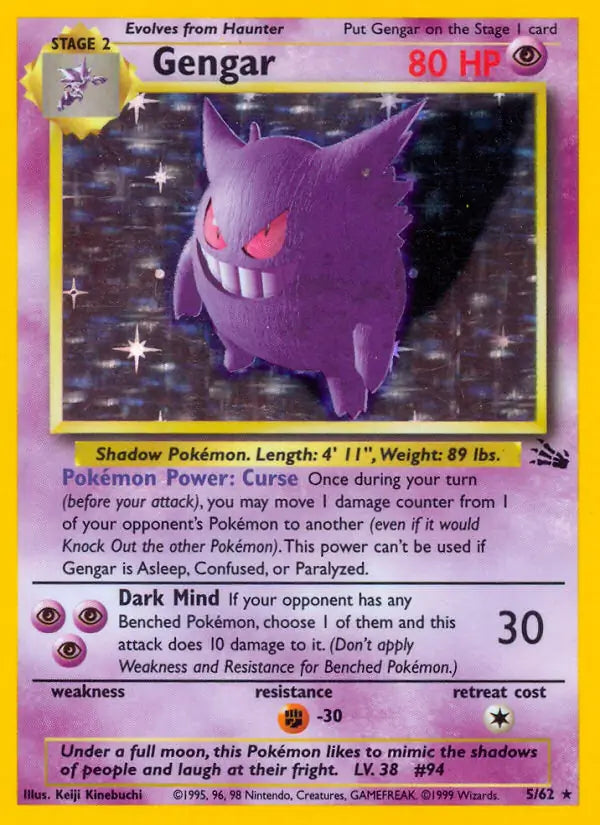 Gengar 05/62 (Fossil)  - Unlimited Holofoil