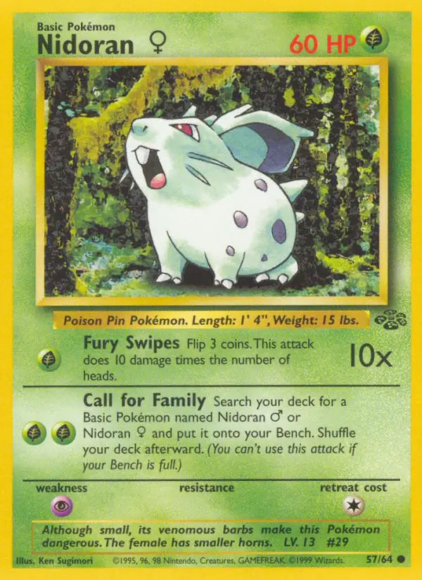 Nidoran F 57/64 (Jungle)  - Unlimited