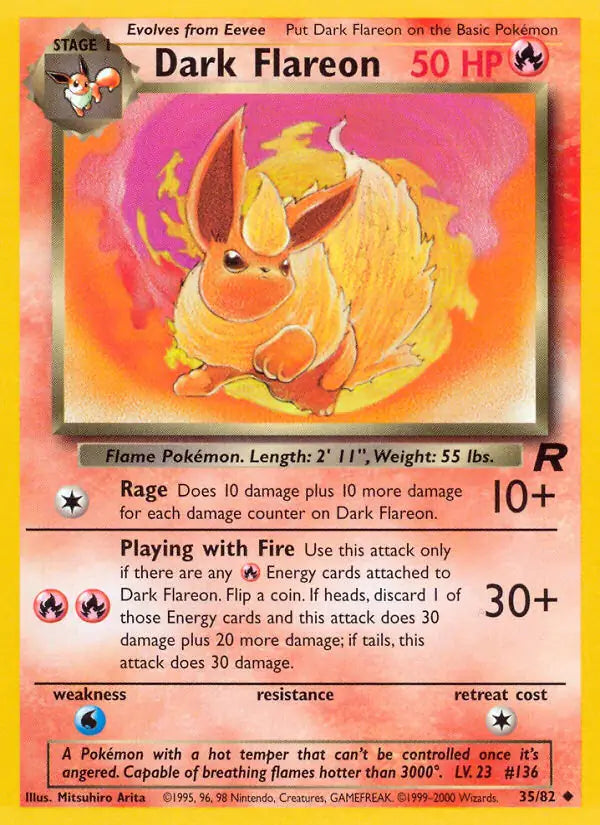 Dark Flareon 35/82 (Team Rocket)  - Unlimited
