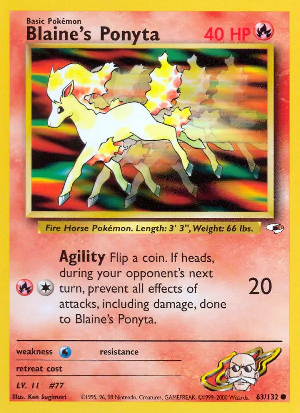 Blaine's Ponyta 063/132 (Gym Heroes)  - Unlimited