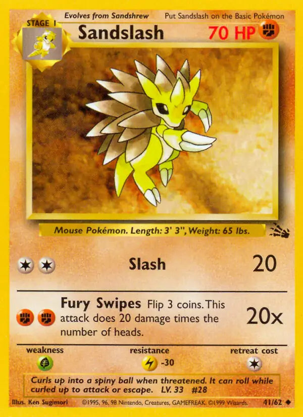 Sandslash 41/62 (Fossil)  - Unlimited