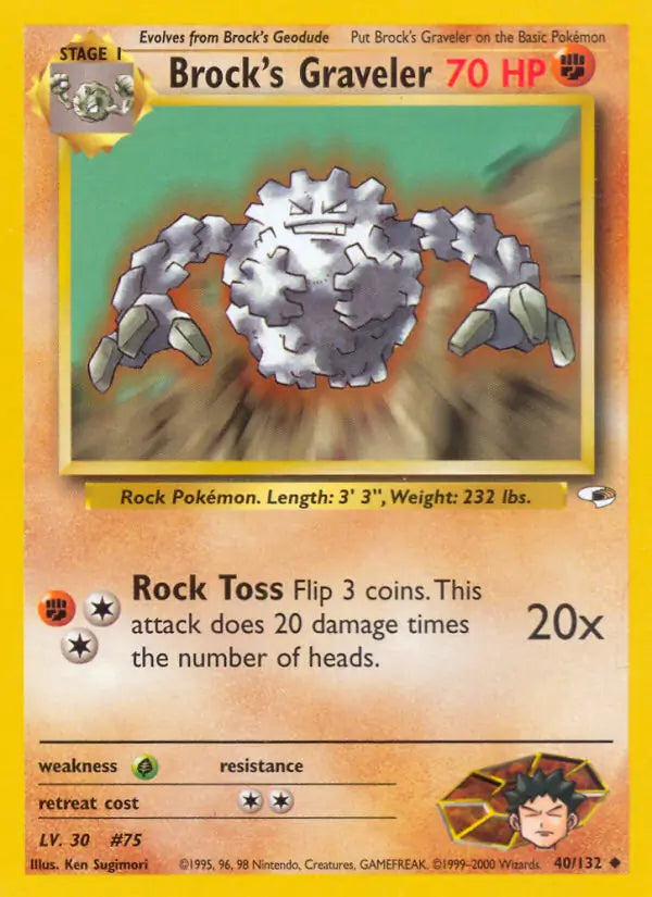 Brock's Graveler 040/132 (Gym Heroes)  - Unlimited