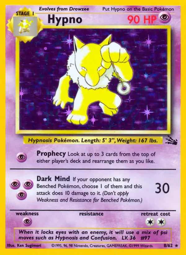 Hypno 08/62 (Fossil)  - Unlimited Holofoil