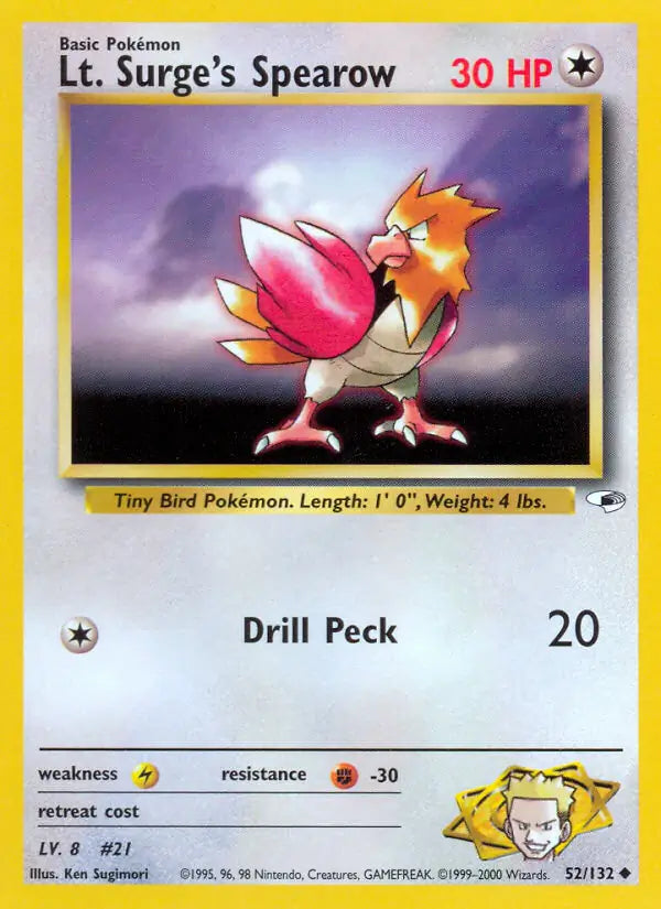 Lt. Surge's Spearow 052/132 (Gym Heroes)  - Unlimited